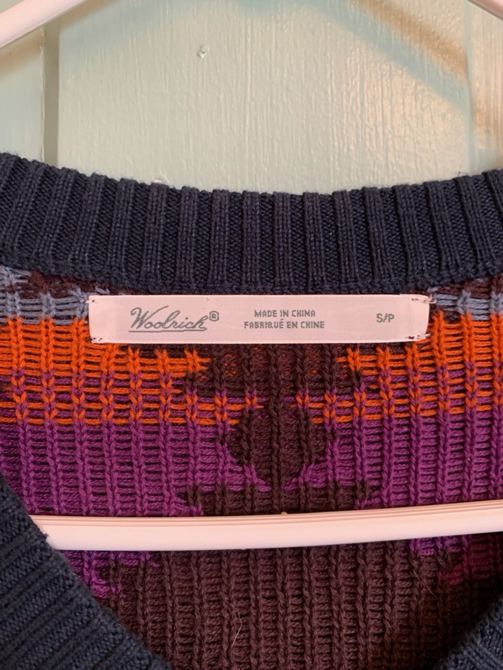 Woolrich Purple Multi Aztec V-Neck Sweater Dress - Picture 2 of 5